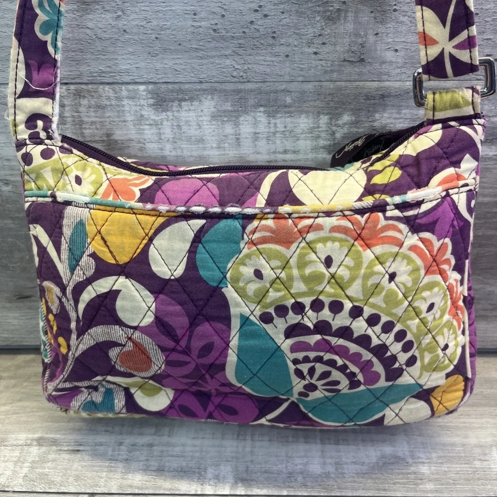 Retired Vera Bradley Plum Crazy Pattern Little Hipster Crossbody Bag Purse 2013
